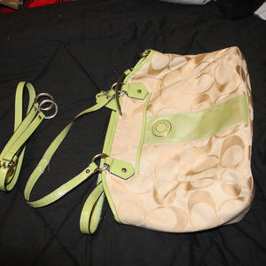 Coach green shoulder bag